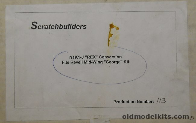 Scratchbuilders 1/32 N1K1-J Rex Conversion - (From Midwing George) plastic model kit